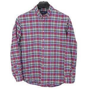 Vintage Ralph‎ Lauren men’s Medium red, blue, green and white plaid shirt. EUC